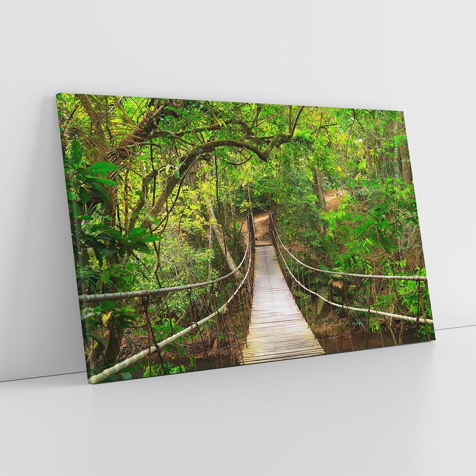 Obraz na płótnie 70x50 - Tajemniczy most w tajskim lesie - Tajlandia, most