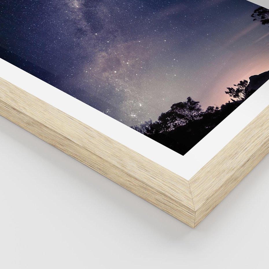 Plakat w ramie 30x40 - Gwiaździste Ujęcie - gwiaździste niebo, noc - rama drewno