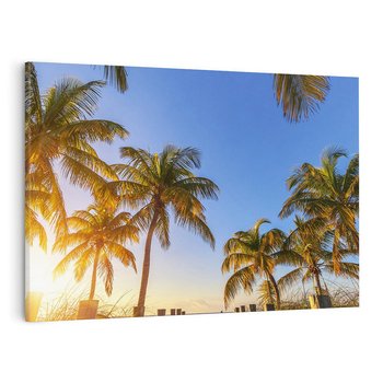 Obraz na płótnie 100x70 - Rajskie palmy w tropikalnym raju - palmy, tropiki