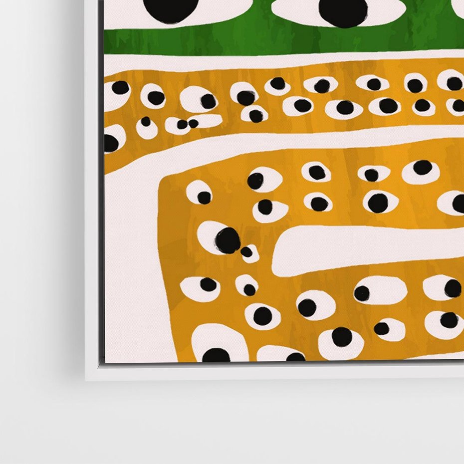 Obraz w ramie 80x80 - Mroczne Wypaczenia - abstrakcyjny obraz, dziwne kształty - rama biała