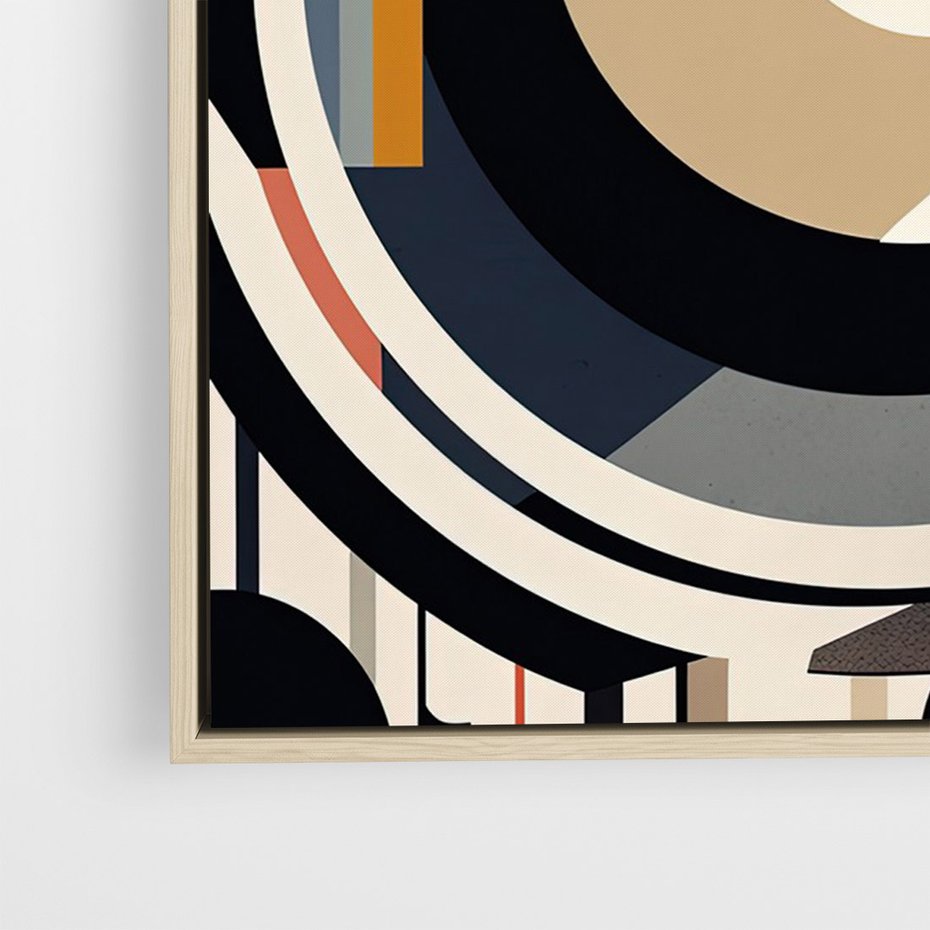 Obraz w ramie 50x70 - Wibracje Marzeń - abstrakcyjny obraz, geometryczne koła - rama drewno