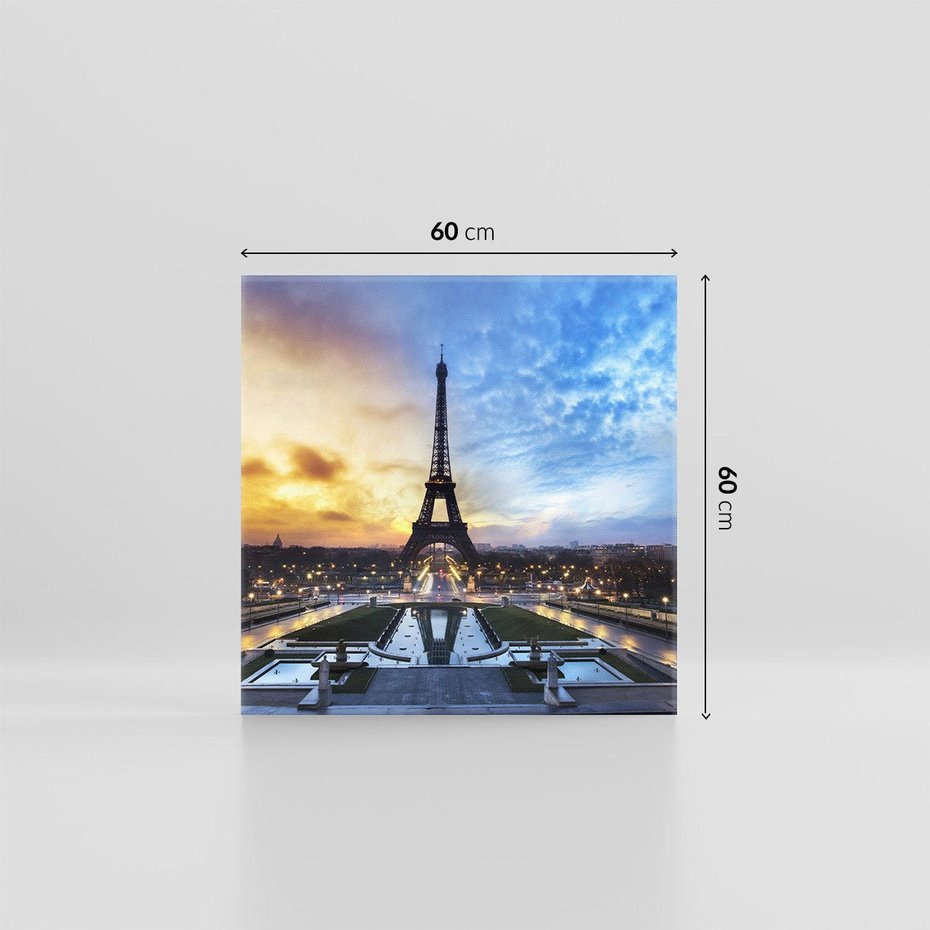 Obraz na płótnie 60x60 - Romantyczny Paryż - Wieża Eiffla w blasku - Paryż, Wieża