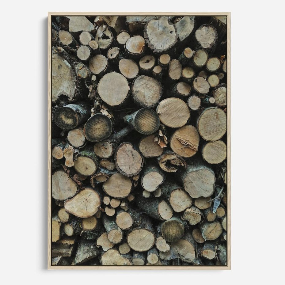 Obraz w ramie 80x120 - Bliskość Natury - drewno, las - rama drewno