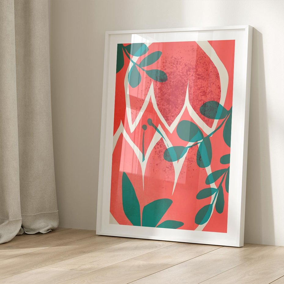 Plakat bez ramy 30x40 - Migotliwe Kształty Plam - nowoczesny plakat, abstrakcyjne kwiaty