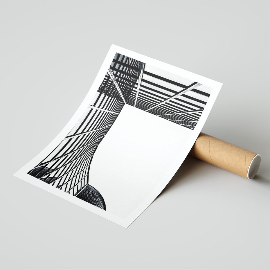 Plakat bez ramy 30x40 - Minimalizm Wysokości - architektura, czarno białe zdjęcie