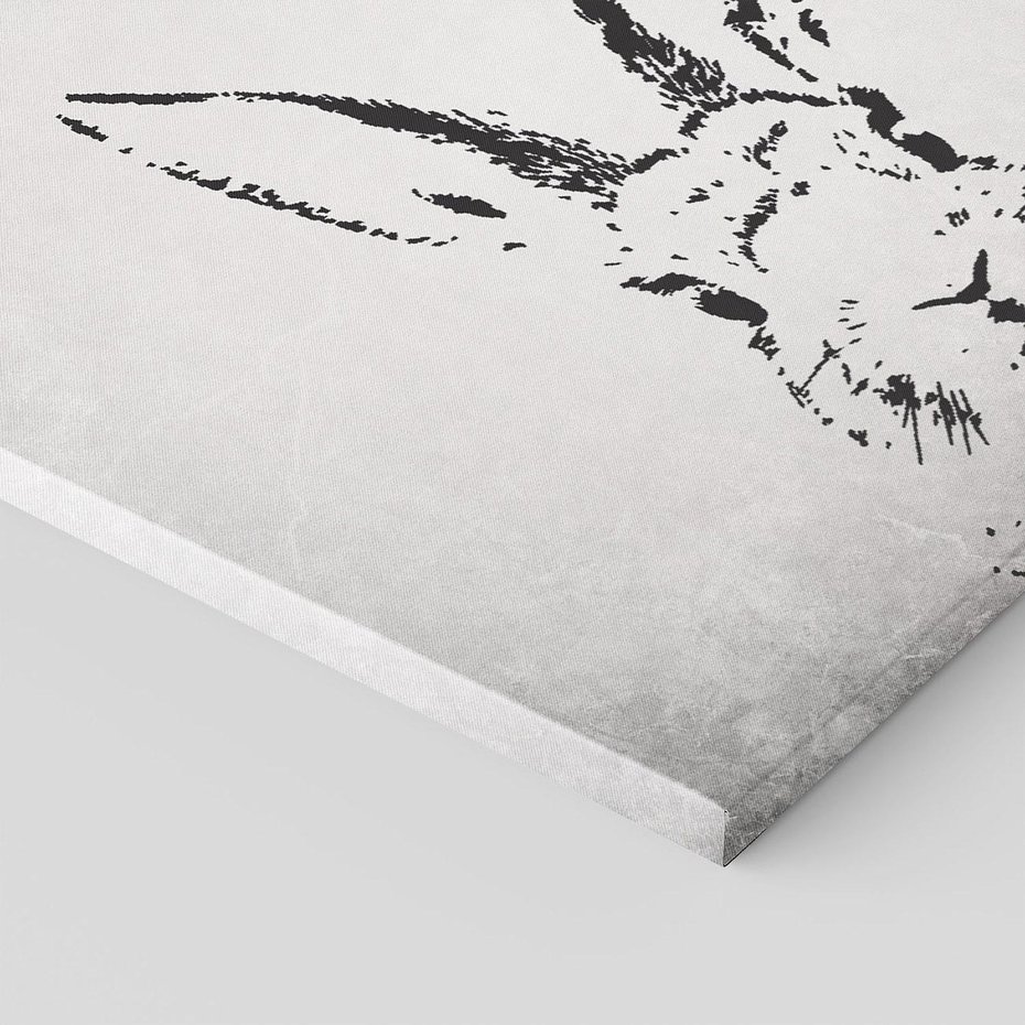 Obraz na płótnie 60x60 - Szkicowany królik w grafice - szkic, królik