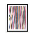 Plakat w ramie 50x70 - Energetyczne Nurtujące - kolorowe wzory, tęczowe żywe kolory - rama czarna