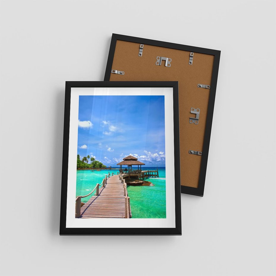 Plakat w ramie 30x40 - Magia tropikalnego oceanu - ocean, tropiki - rama czarna