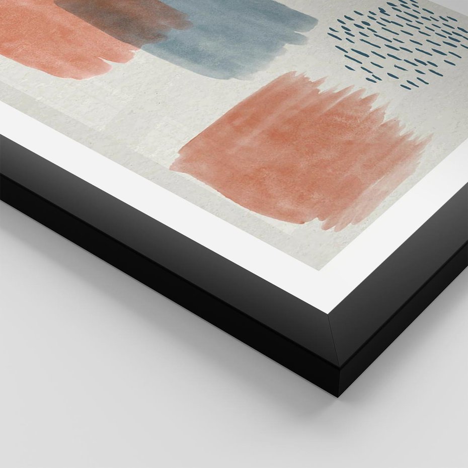 Plakat w ramie 40x50 - Pastelowa Abstrakcja: Maźnięcia Farbą - abstrakcja, maźnięcia farny - rama czarna