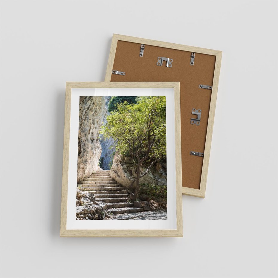 Plakat w ramie 30x40 - Krok po kroku do celu - schody, perspektywa - rama drewno