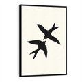 Obraz w ramie 50x70 - Kreatywne Echa - jaskółki, minimalizm - rama czarna
