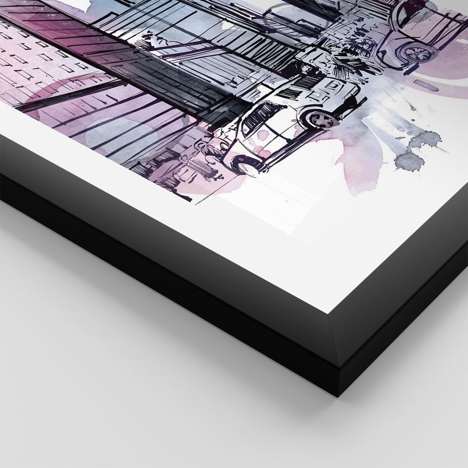 Plakat w ramie 50x70 - Miasto ożywione pulsującym życiem - szkocja, miasto - rama czarna