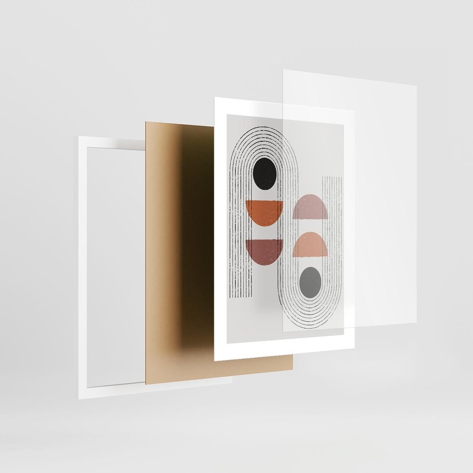 Plakat w ramie 30x40 - Nowoczesna Abstrakcja - geometria, grafika - rama biała