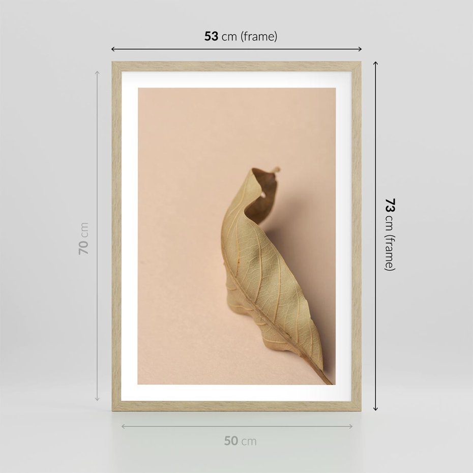 Plakat w ramie 50x70 - Boho suszone liście - suszony, liść - rama drewno