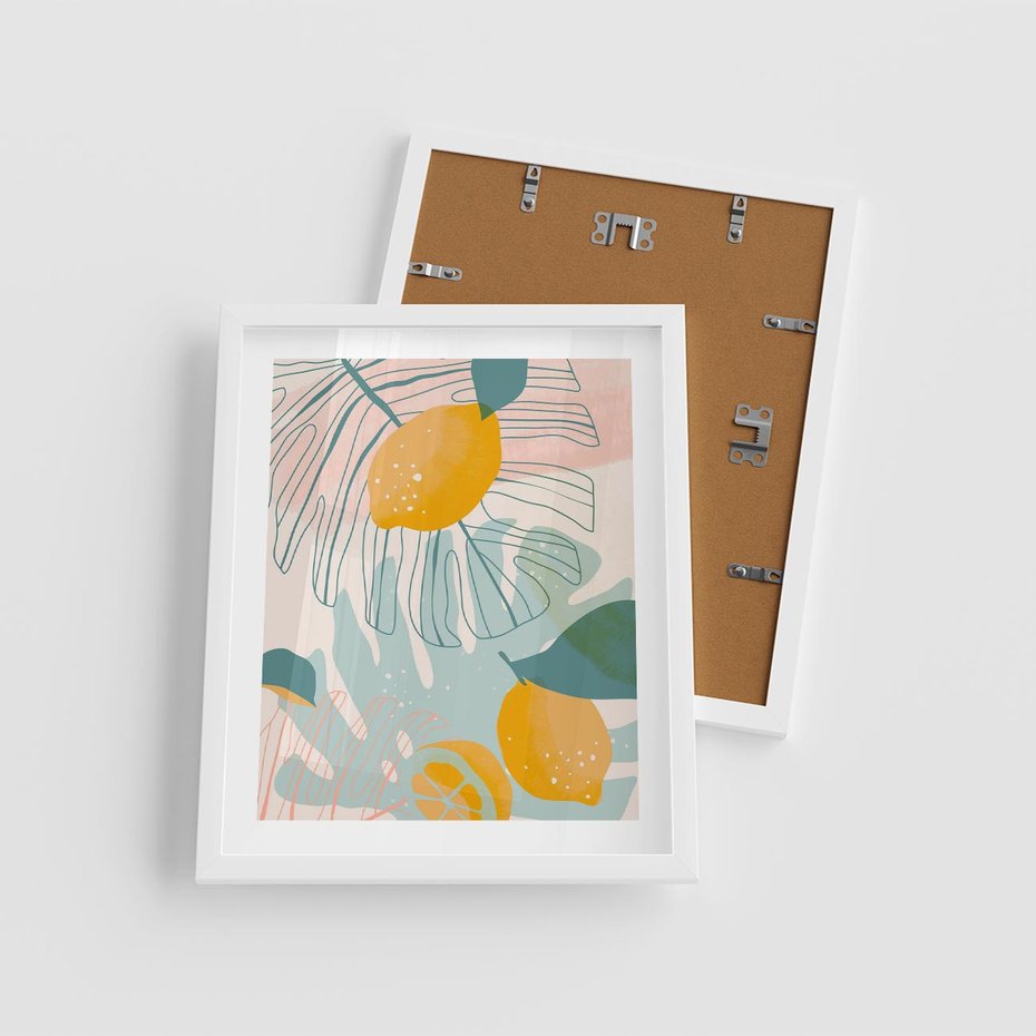 Plakat w ramie 40x50 - Świeżość Natury - plakat, nowoczesna grafika - rama biała