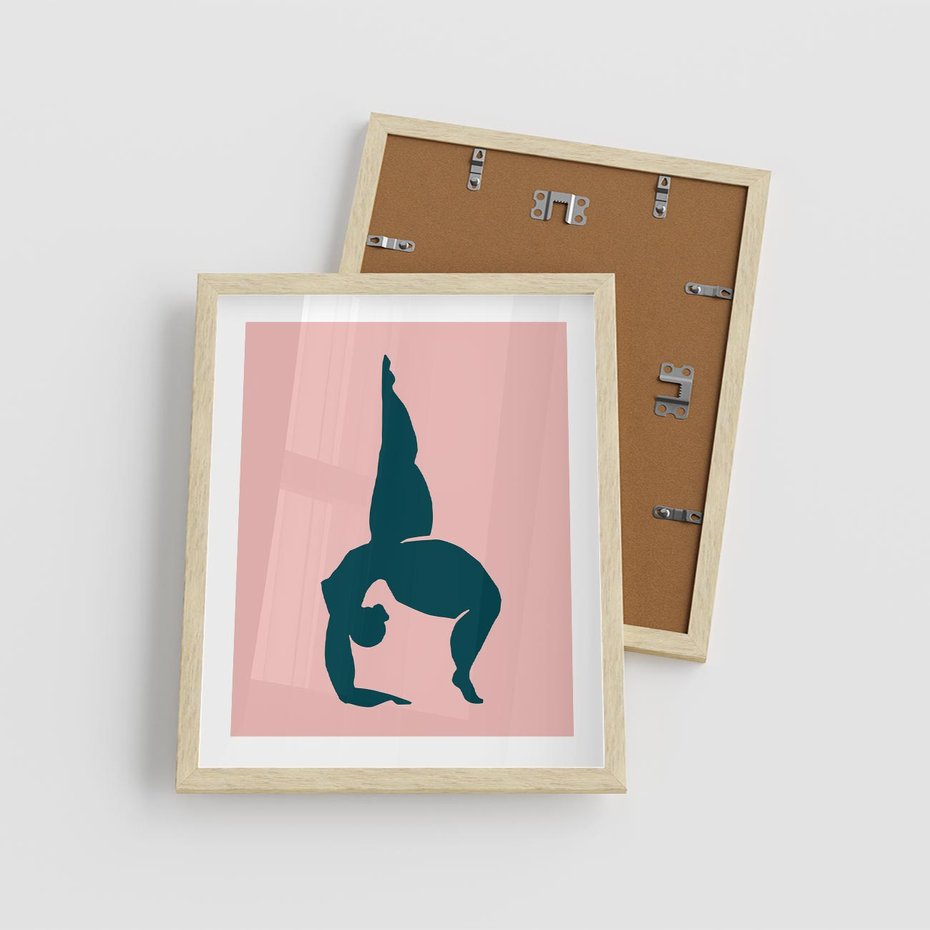Plakat w ramie 40x50 - Zaklęte Wzory - abstrakcja, kobieca sylwetka - rama drewno