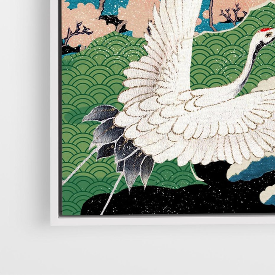 Obraz w ramie 120x80 - Wibracje emocji - sztuka japońska, wyraziste kolory - rama biała