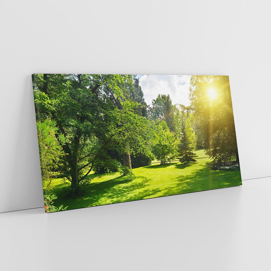 Obraz na płótnie 120x60 - Ogród: urok drzew i roślinności - ogród, drzewa