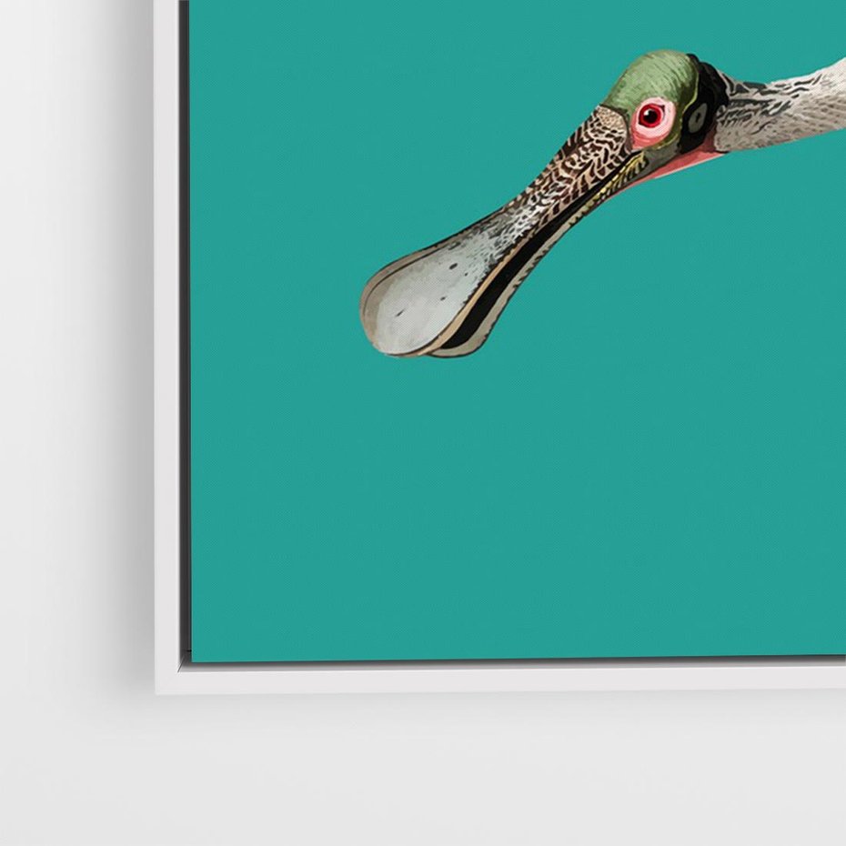 Obraz w ramie 120x80 - Różowy Ptak Wyobraźni - różowy ptak, wyobraźnia - rama biała