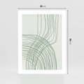 Plakat bez ramy 30x40 - Migotliwa Spokojna Zieleń - zielony plakat, abstrakcyjne splątane linie