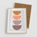 Plakat w ramie 50x70 - Minimalizm i Geometria - minimalistyczny obraz, mid-century styl - rama drewno