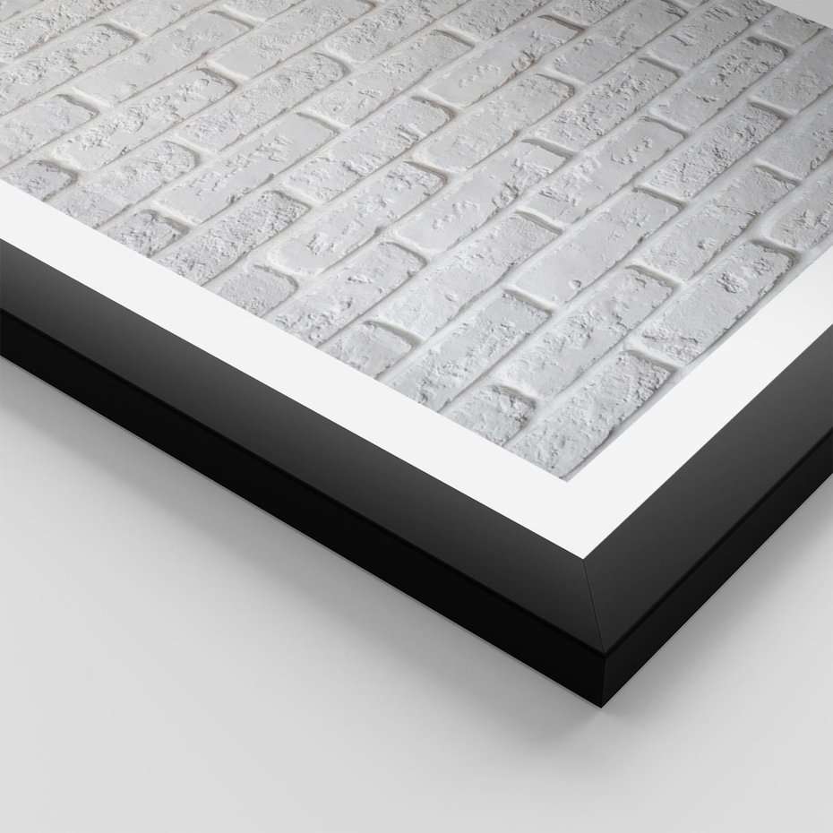 Plakat w ramie 50x70 - Wymiarowa Struktura - ściana, cegła - rama czarna
