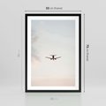Plakat w ramie 50x70 - W Powietrzu: Samolot na Niebie - samolot w przestworzach, samolot na niebie - rama czarna