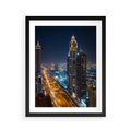 Plakat w ramie 40x50 - Nocna magia - miasto, noc - rama czarna