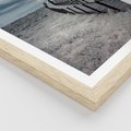 Plakat w ramie 50x70 - Burzowy pomost na plaży - plaża, pomost - rama drewno