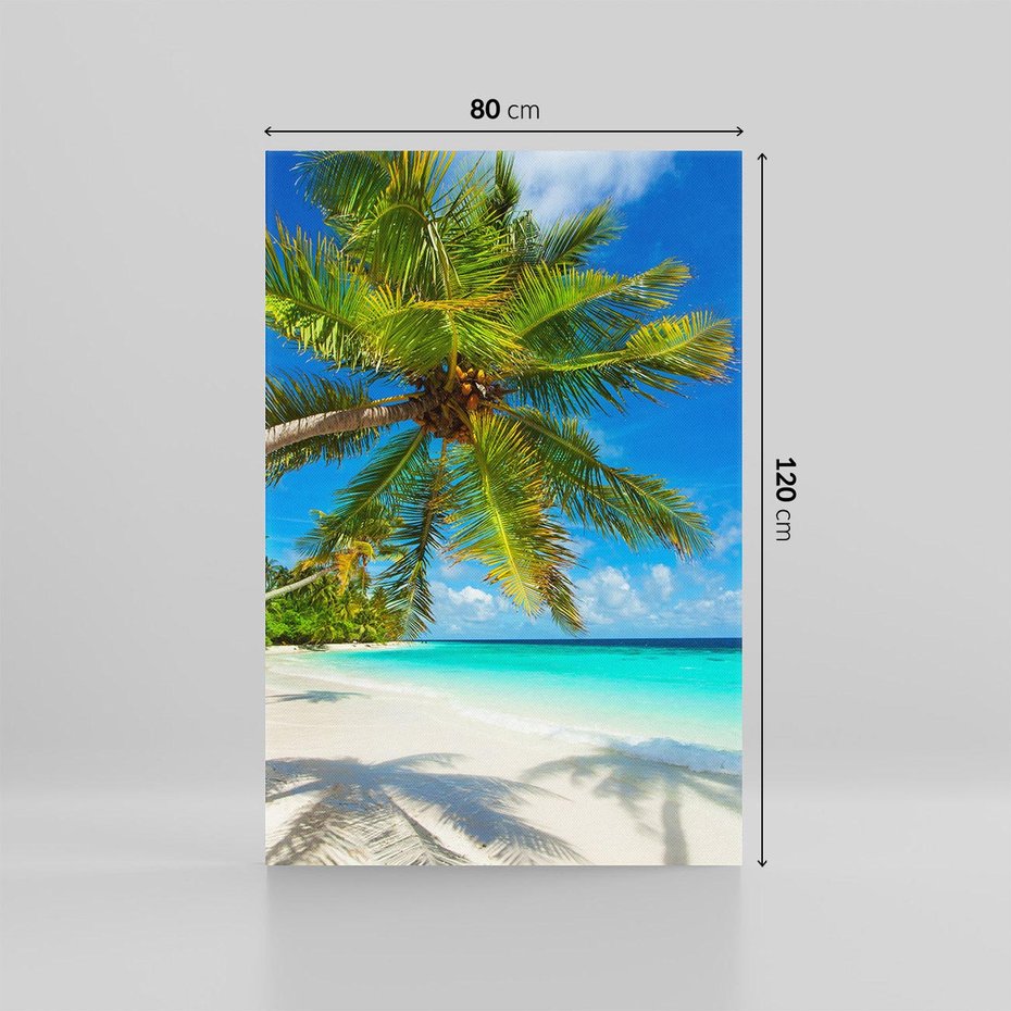 Obraz na płótnie 80x120 - Raj na Malediwach: Plaża, Morze i Palmy - Malediwy, plaża