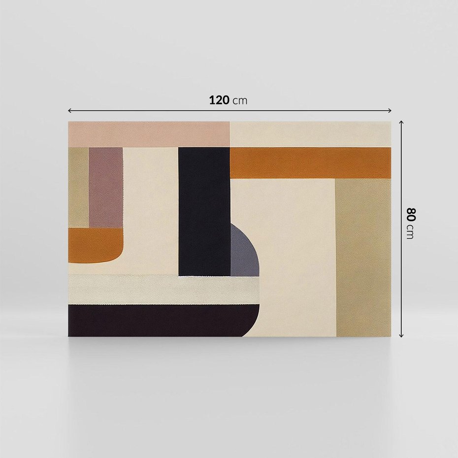 Obraz na płótnie 120x80 - Nowoczesne Brązy - geometryszne pasy, nowoczesny styl