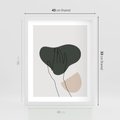 Plakat w ramie 40x50 - Bezczasowe Echo - szkic jedną linią, one line - rama biała