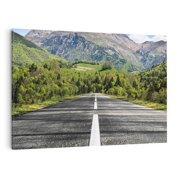 Obraz na płótnie 70x50 - Droga przez góry: podróż do przygody - droga, góry