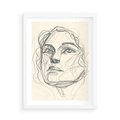 Plakat w ramie 50x70 - Konturem Uchwycone - plakat, minimalistyczny szkic - rama biała