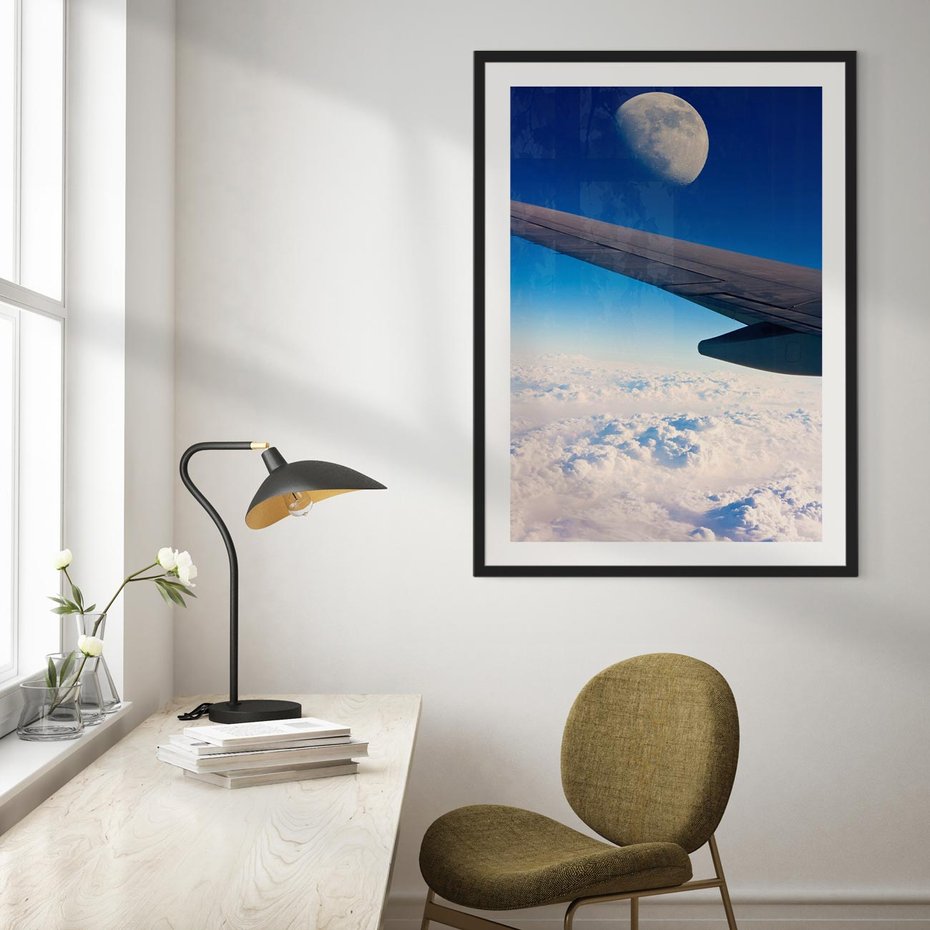 Plakat bez ramy 40x50 - Samolot ku Księżycowi - samolot, ksieżyc