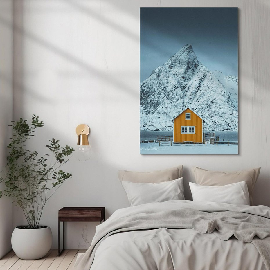 Obraz na płótnie 70x100 - Urok Norweskich Domków - Skandynawia, Norwegia