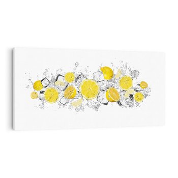 Obraz na płótnie 100x50 - Odkryj świeżość - lód, cytryny