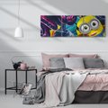 Obraz na płótnie 90x30 - Świat minionków w graffiti - minionek, graffiti