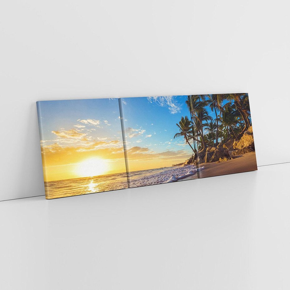 Obraz na płótnie 150x50 - Magia Tropików - zachód słońca,