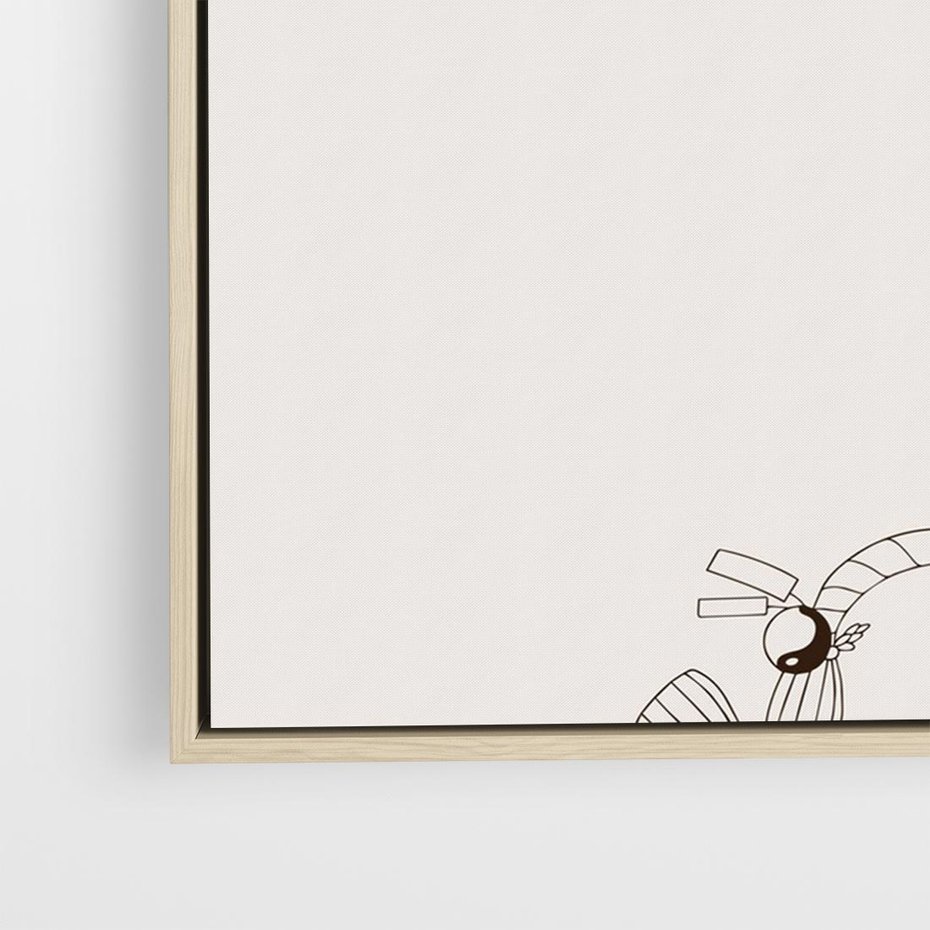 Obraz w ramie 100x70 - Orientalna Harmonia - japandi, japonia - rama drewno