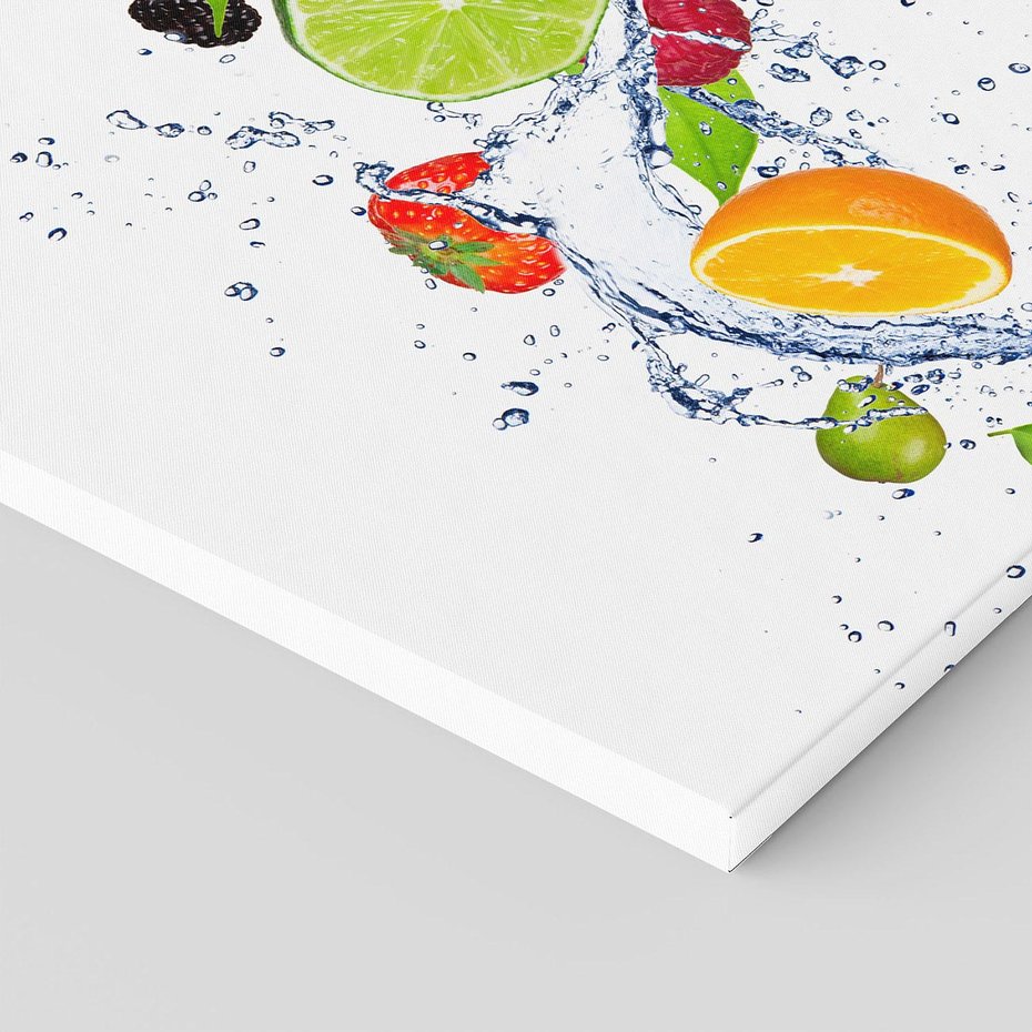 Obraz na płótnie 40x40 - Kulinarne Inspiracje - owoce, woda