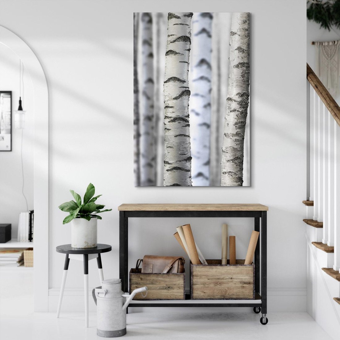 Obraz na płótnie 50x70 - Delikatność brzóz - brzozy, las