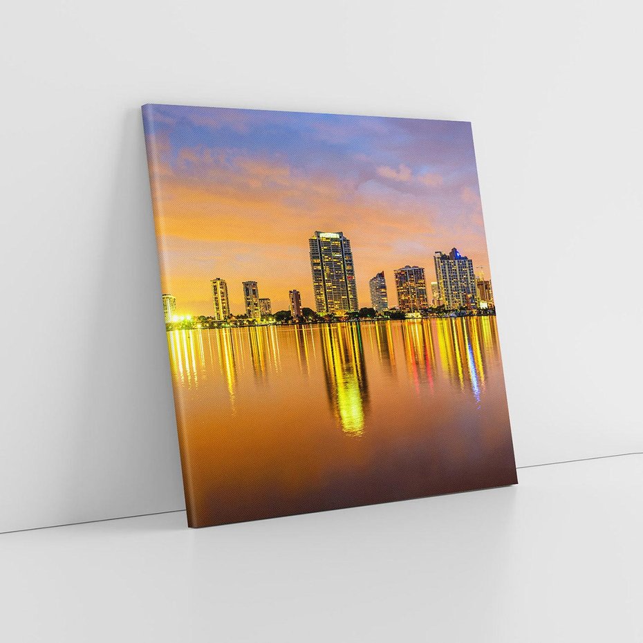 Obraz na płótnie 50x50 - miasto świateł - Miami, Floryda