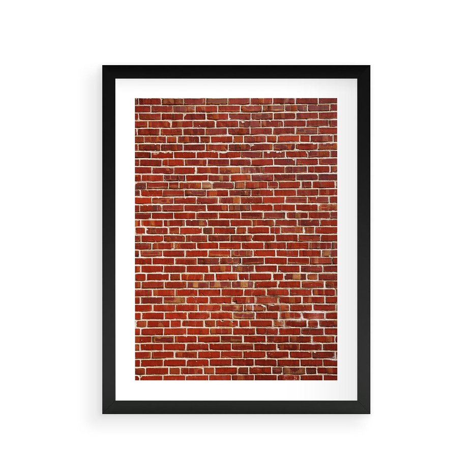 Plakat w ramie 30x40 - Mur z Cegieł - cegły, mur - rama czarna