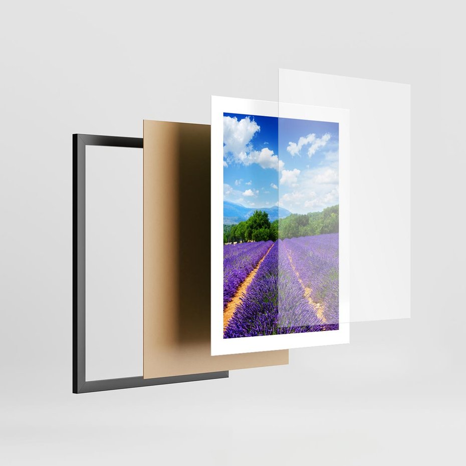 Plakat w ramie 30x40 - Prowansalska Lawenda - lawenda, prowansja - rama czarna