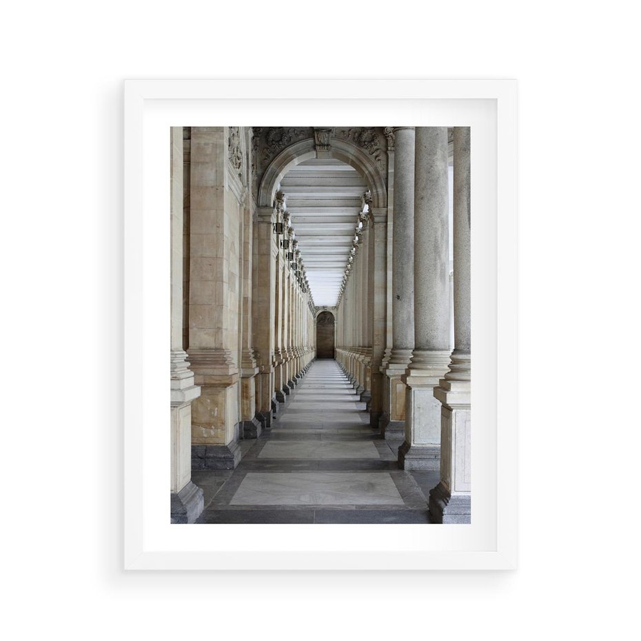 Plakat w ramie 40x50 - Uroki Kolumn - kolumny, architektura - rama biała