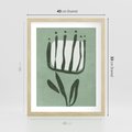 Plakat w ramie 40x50 - Objęcia Zieleni - zielona abstrakcja, zgaszona zieleń - rama drewno