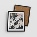 Plakat w ramie 40x50 - Egzotyczna Uroda - białe kwiaty, tropikalne kwiaty - rama czarna