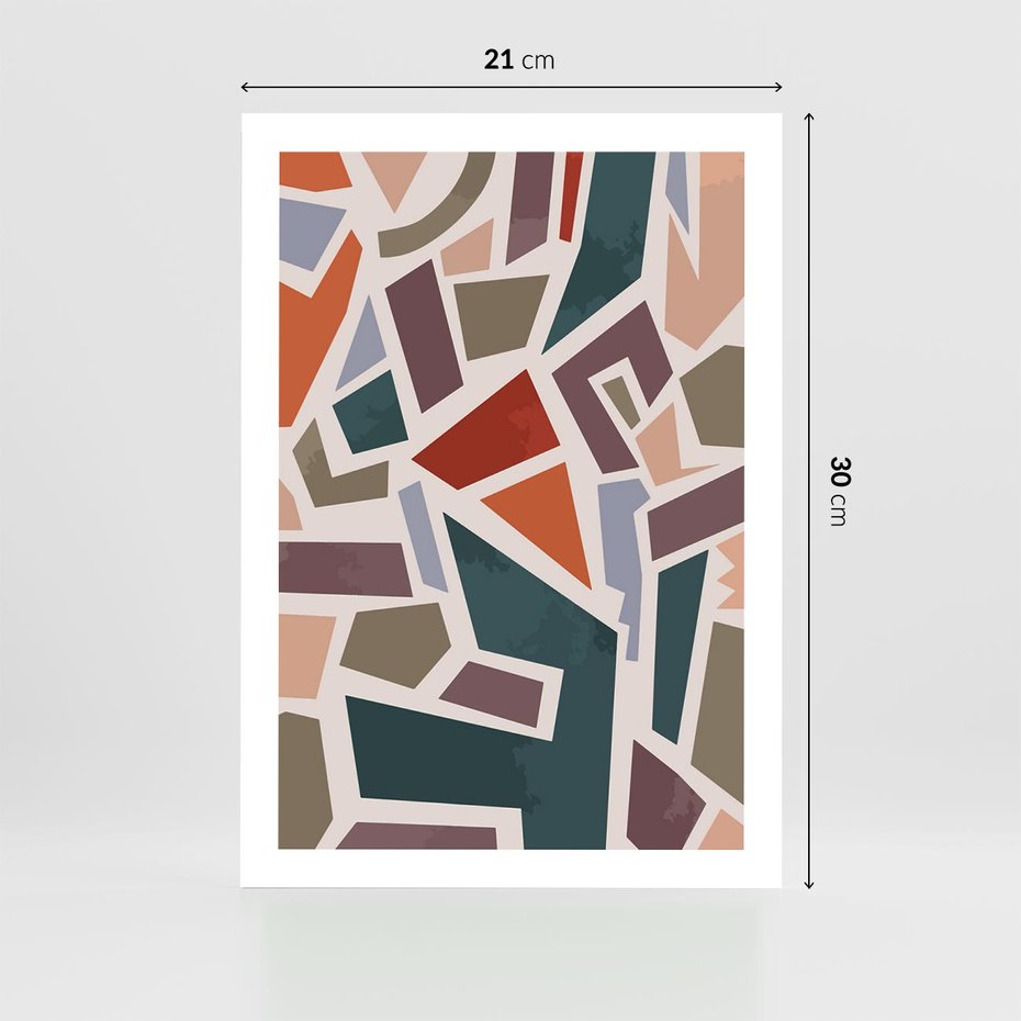 Plakat bez ramy 21x30 - Modernistyczna Transcendencja - geometryczne kształty, mozaika
