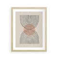 Plakat w ramie 40x50 - Nowy Rytuał - abstrakcyjna sztuka, boho kształty - rama drewno
